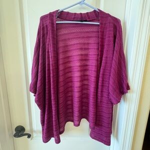 Lane Bryant Open Front Lightweight Knit Magenta Cardigan Kimono Sweater 18/20